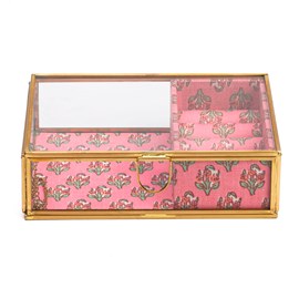 Boîte à bijoux verre et laiton style rétro