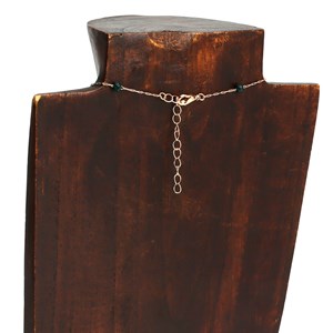 Collier sautoir en acier inoxydable doré motif trèfle et perles de verre