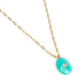 Collier quartzite ex-voto en acier inoxydable