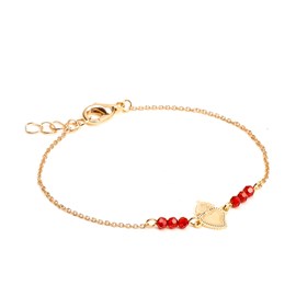 Bracelet cœur ex-voto billes de verre et acier inoxydable