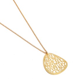 Collier Petra pendentif laiton doré fabrication artisanale