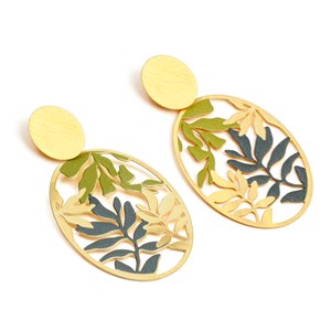 Boucles d'oreilles Orabella en laiton doré fabrication artisanale