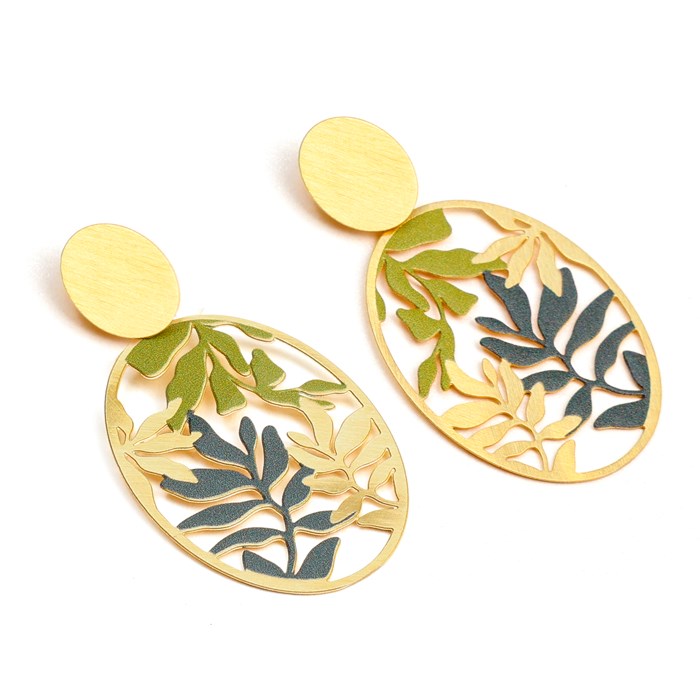 Boucles d'oreilles Orabella en laiton doré fabrication artisanale