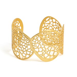 Manchette Petra en laiton doré fabrication artisanale