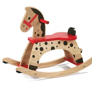 Cheval à bascule bois caramel