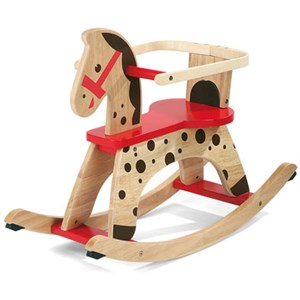 Cheval à bascule bois caramel