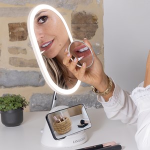 Miroir led x1 x3 avec station de recharge sans fil pour smartphone