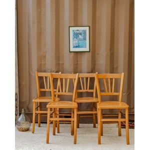 Lot de 4 chaises bistrot en bois n°1102