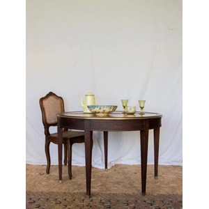 Table à manger demi-lune en cuir n°651