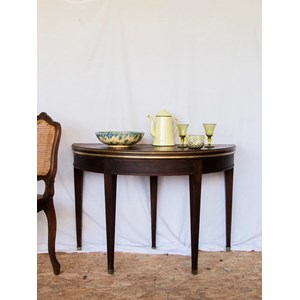 Table à manger demi-lune en cuir n°651