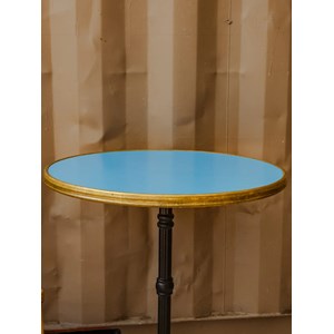 Table à manger bistrot bleue et dorée n°117