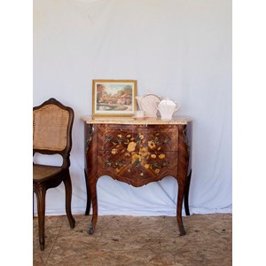 Commode en bois et marbre n°520