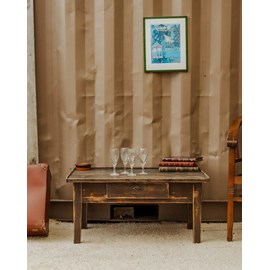 Table basse en bois patiné marron n°835