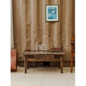 Table basse en bois patiné marron n°835