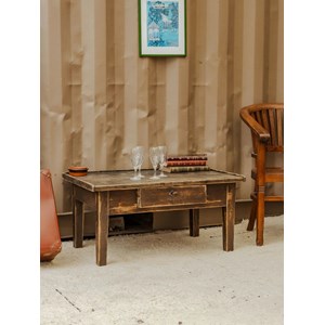 Table basse en bois patiné marron n°835