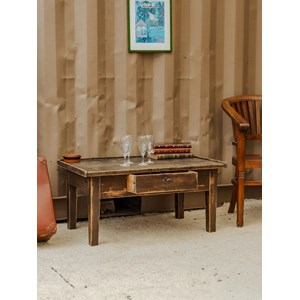 Table basse en bois patiné marron n°835