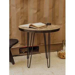 Table basse ronde en bois et métal n°882