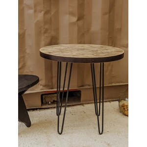 Table basse ronde en bois et métal n°882