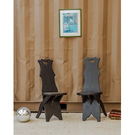 Lot de 2 chaises en bois noir n°1103