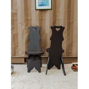 Lot de 2 chaises en bois noir n°1103