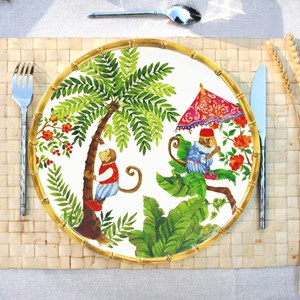 Grande assiette mélamine singes 28 cm
