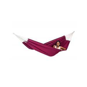 Set support bois avec hamac double brésilien bordeaux