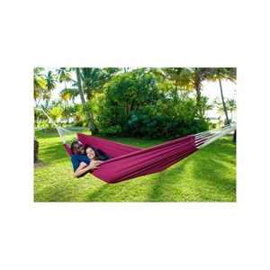 Set support bois avec hamac double brésilien bordeaux
