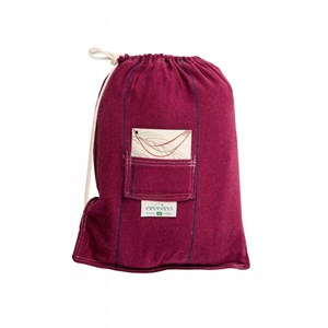 Set support bois avec hamac double brésilien bordeaux