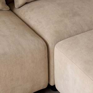 Canapé d'angle en tissu beige