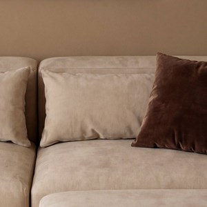 Canapé d'angle en tissu beige