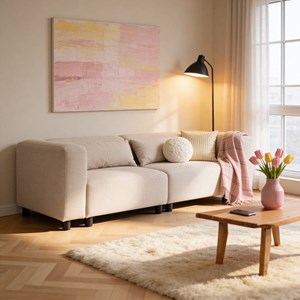 Canapé en tissu beige