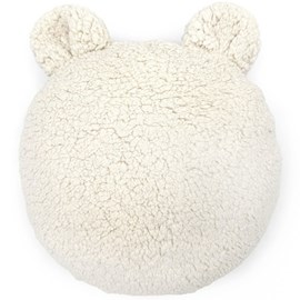 Coussin avec poche teddy latte mouton