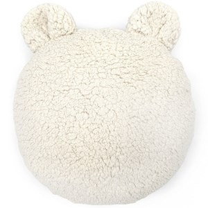 Coussin avec poche teddy latte mouton