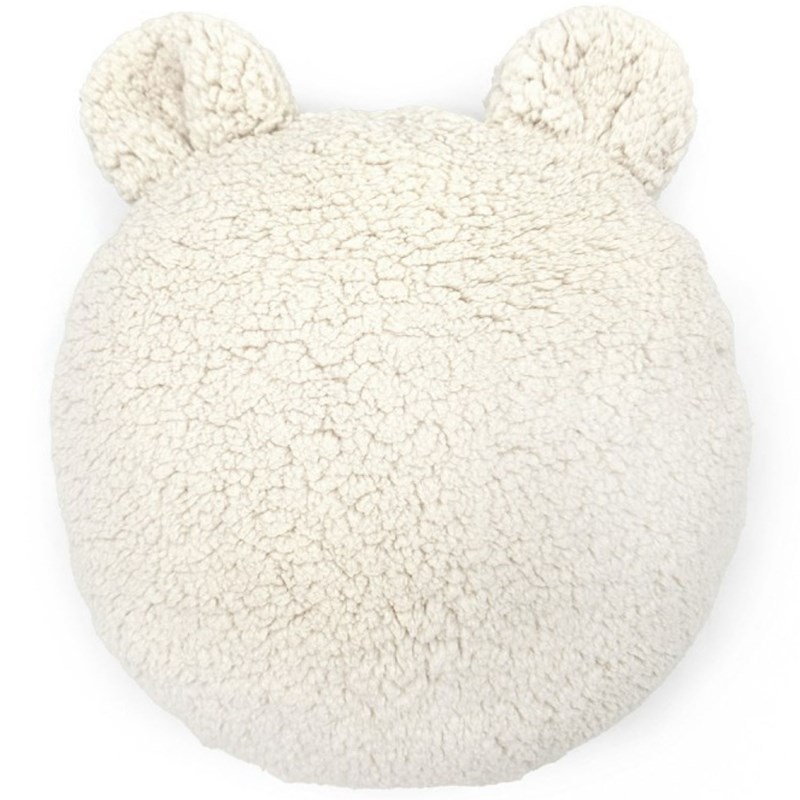 Coussin avec poche teddy latte mouton