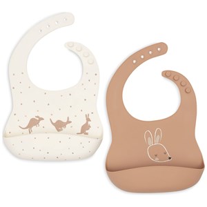 Lot de 2 bavoirs en silicone kangaroots