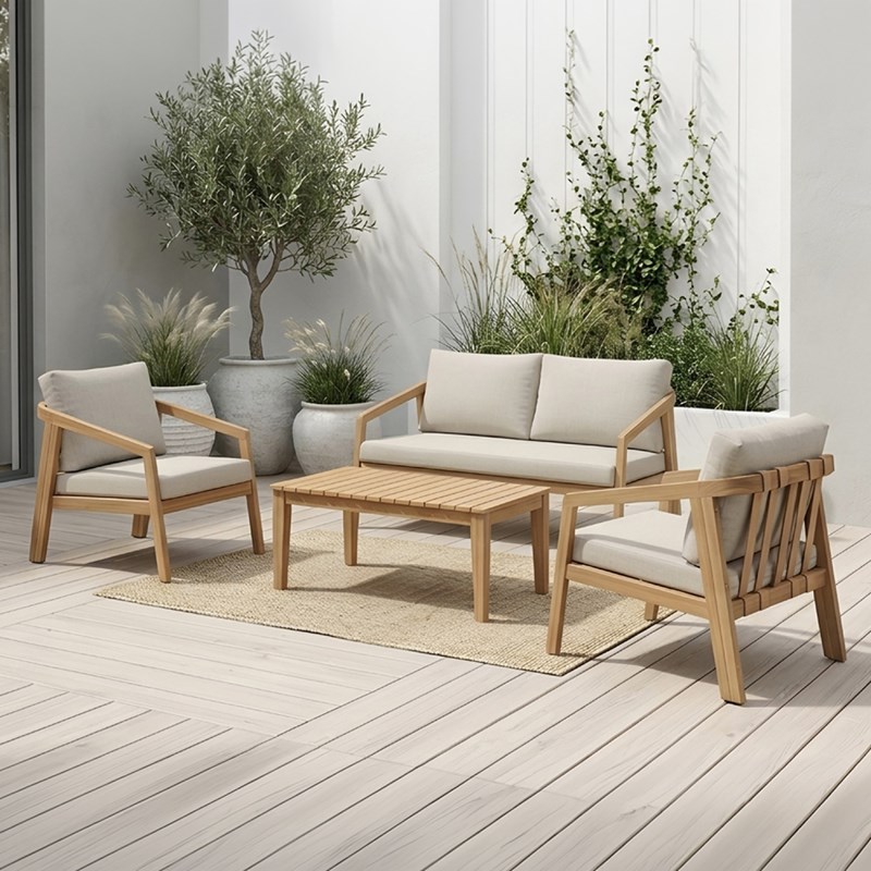 Sapa salon de jardin 4 places en acacia