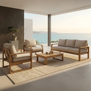 Surin salon de jardin 5 places en acacia