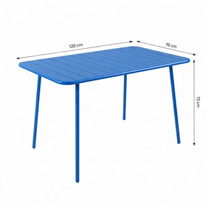 Bergame ensemble table de jardin 120 cm et 4 chaises bleu