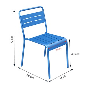 Bergame ensemble table de jardin 120 cm et 4 chaises bleu