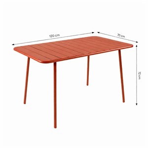 Bergame ensemble table de jardin 120 cm et 4 chaises terracotta