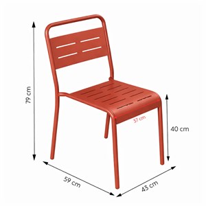 Bergame ensemble table de jardin 120 cm et 4 chaises terracotta