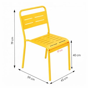 Bergame ensemble table de jardin 120 cm et 4 chaises jaune