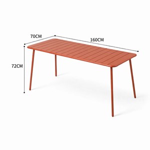 Bergame ensemble table de jardin 160 cm et 6 chaises terracotta