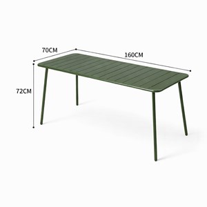 Bergame ensemble table de jardin 160 cm et 6 chaises vert
