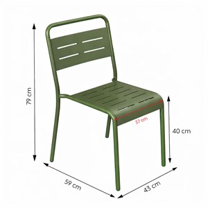 Bergame ensemble table de jardin 160 cm et 6 chaises vert