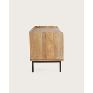 Kali - meuble tv en manguier et cannage 140 cm