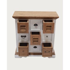 Inda - petit buffet en mindy massif blanc et naturel 80 cm