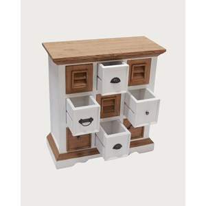 Inda - petit buffet en mindy massif blanc et naturel 80 cm