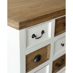 Inda - grand buffet blanc et naturel en mindy massif 160 cm