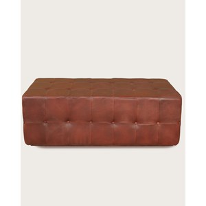 Palm - banc rembourré en cuir marron capitonné